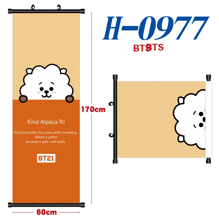 BTS Black plastic rod cloth hanging canvas painting 60x170cm H-0977