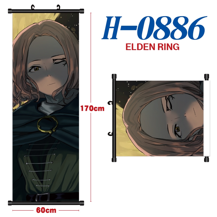 Eldon Ring Black plastic rod cloth hanging canvas painting 60x170cm H-0886