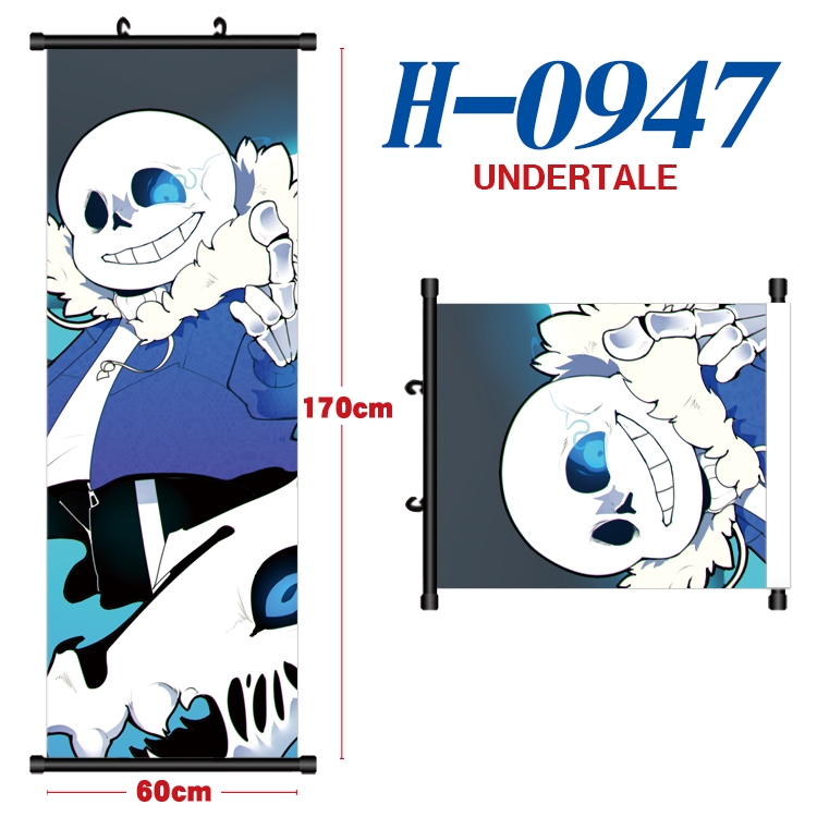 Undertale Black plastic rod cloth hanging canvas painting 60x170cm H-0947