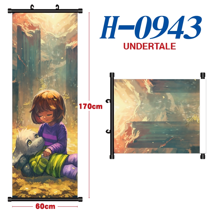 Undertale Black plastic rod cloth hanging canvas painting 60x170cm H-0943