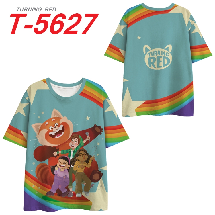 Turning Red Anime Peripheral Full Color Milk Silk Short Sleeve T-Shirt from S to 6XL T-5627