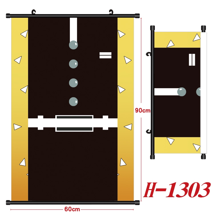 Demon Slayer Kimets Anime Black Plastic Rod Canvas Painting 60X90CM  H1303