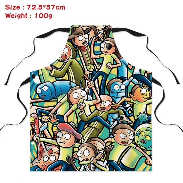Rick and Morty Anime Creative Digital Printing Apron 72.5x57cm