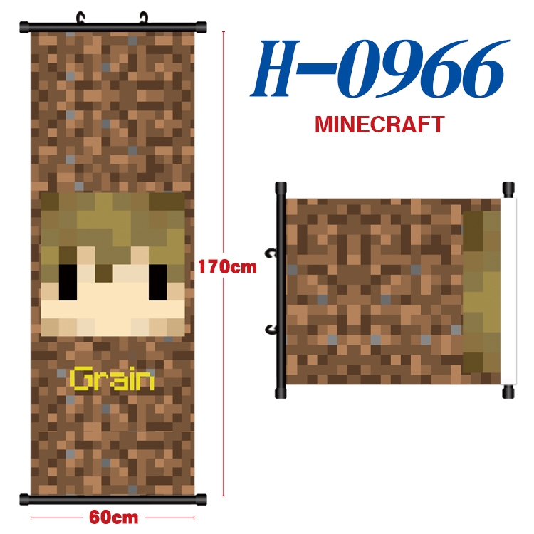 Minecraft Black plastic rod cloth hanging canvas painting 60x170cm H-0966