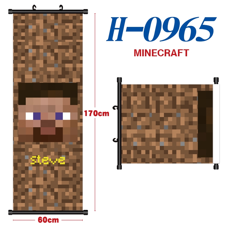 Minecraft Black plastic rod cloth hanging canvas painting 60x170cm H-0965