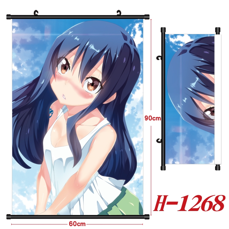 Fairy tail Anime Black Plastic Rod Canvas Painting 60X90CM H1268