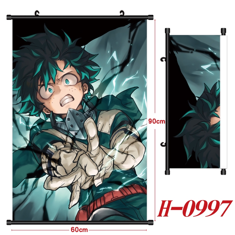 My Hero Academia Anime Black Plastic Rod Canvas Painting 60X90CM  H0997