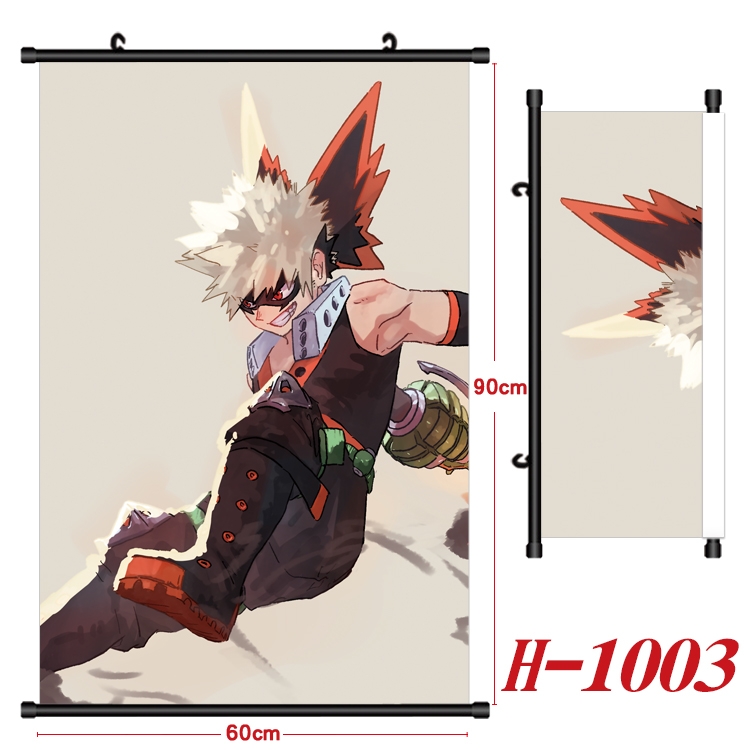 My Hero Academia Anime Black Plastic Rod Canvas Painting 60X90CM H1003