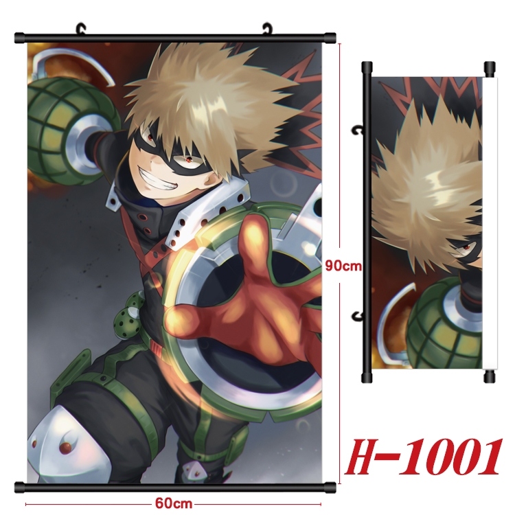 My Hero Academia Anime Black Plastic Rod Canvas Painting 60X90CM H1001