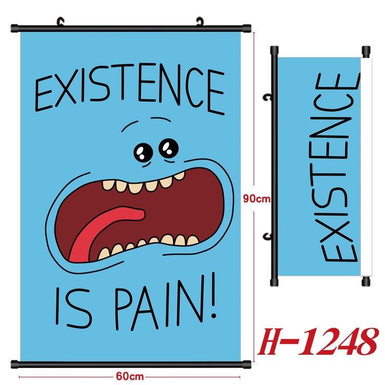 Rick and Morty Anime Black Plastic Rod Canvas Painting 60X90CM H1248