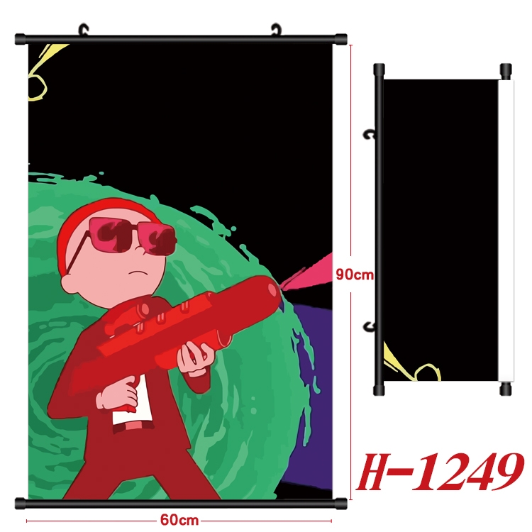 Rick and Morty Anime Black Plastic Rod Canvas Painting 60X90CM  H1249