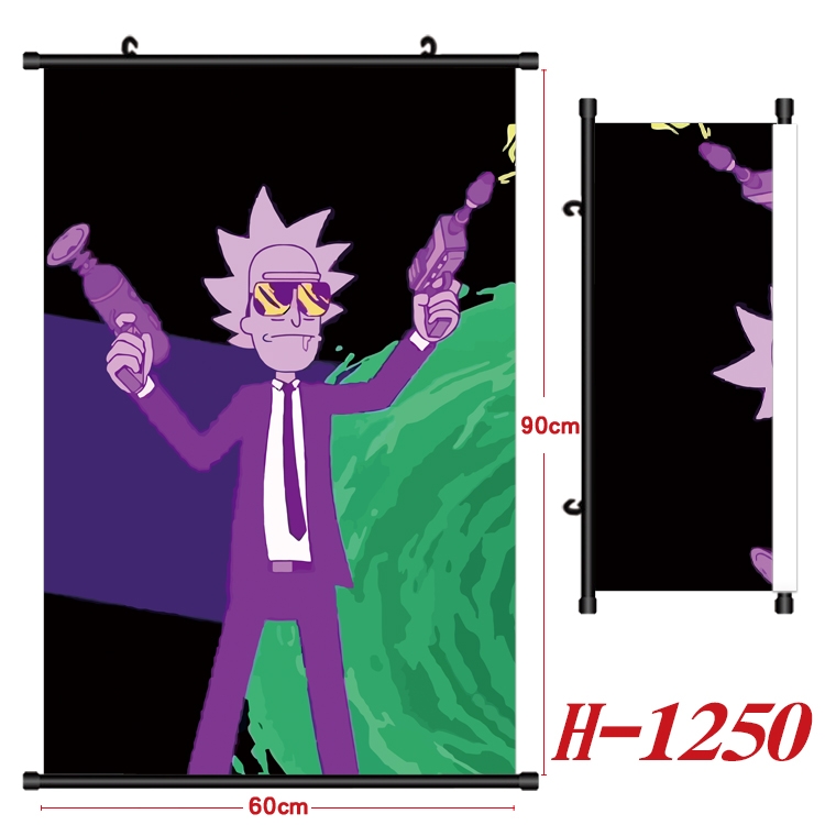 Rick and Morty Anime Black Plastic Rod Canvas Painting 60X90CM  H1250
