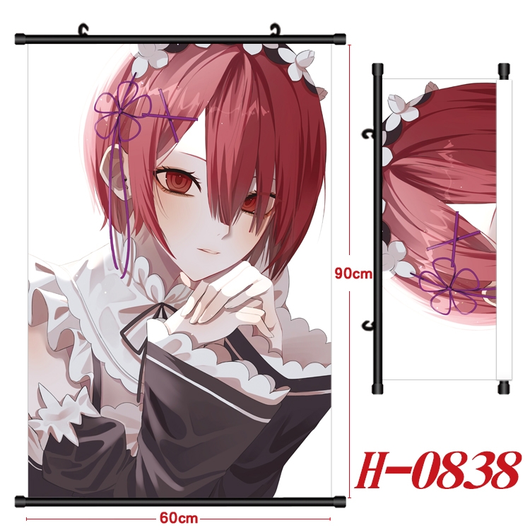Re:Zero kara Hajimeru Isekai Seikatsu Anime Black Plastic Rod Canvas Painting 60X90CM  H0838