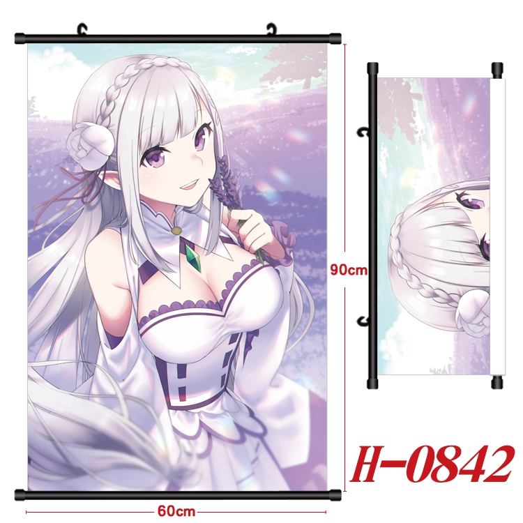 Re:Zero kara Hajimeru Isekai Seikatsu Anime Black Plastic Rod Canvas Painting 60X90CM H0842