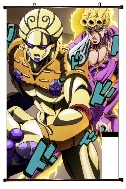 JoJos Bizarre Adventure Anime black Plastic rod Cloth painting Wall Scroll 60X90CM  J1-180