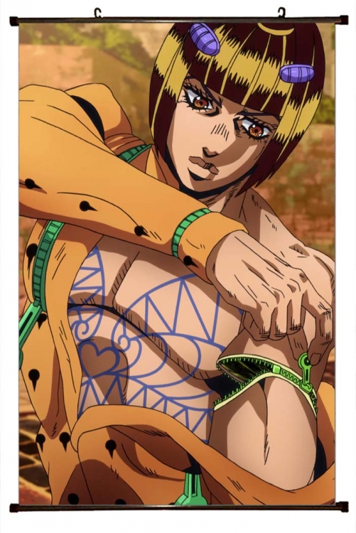 JoJos Bizarre Adventure Anime black Plastic rod Cloth painting Wall Scroll 60X90CM   J1-219