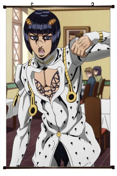 JoJos Bizarre Adventure Anime black Plastic rod Cloth painting Wall Scroll 60X90CM   J1-217