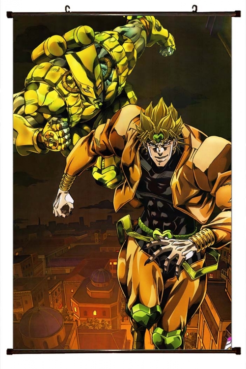 JoJos Bizarre Adventure Anime black Plastic rod Cloth painting Wall Scroll 60X90CM   J1-202