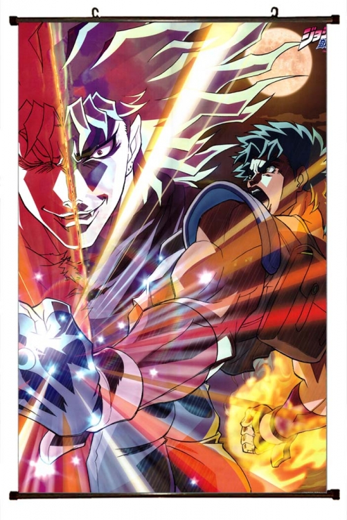JoJos Bizarre Adventure Anime black Plastic rod Cloth painting Wall Scroll 60X90CM  J1-206