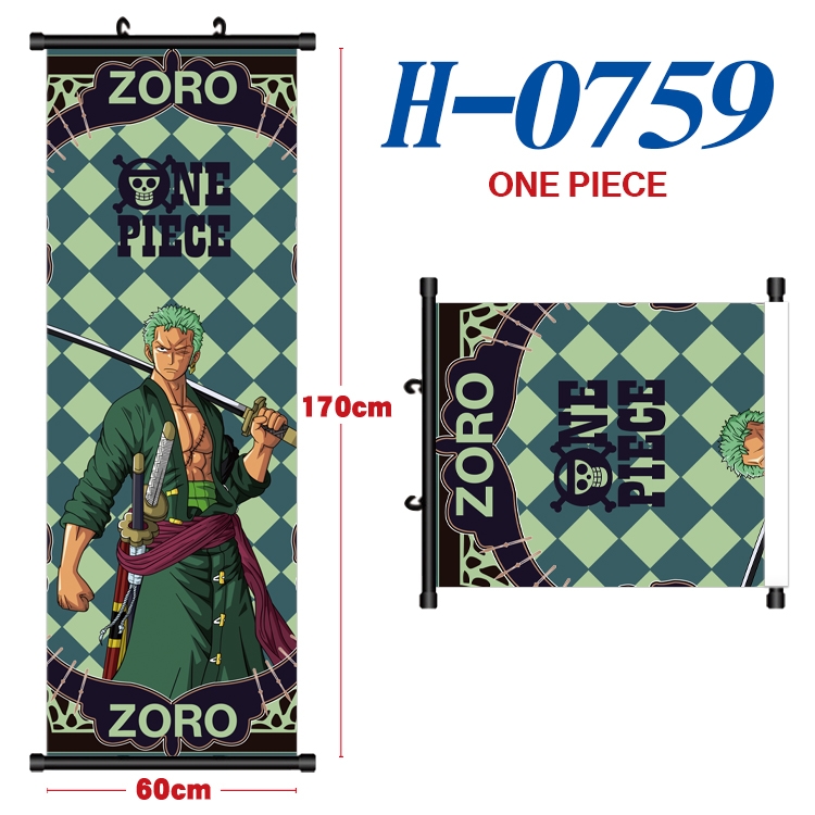 One Piece Black plastic rod cloth hanging canvas painting 60x170cm H-0759