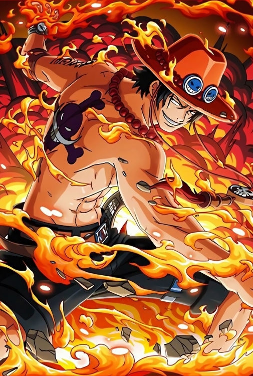 One Piece black Plastic rod Cloth painting Wall Scroll 60X90CM  MQG 4314