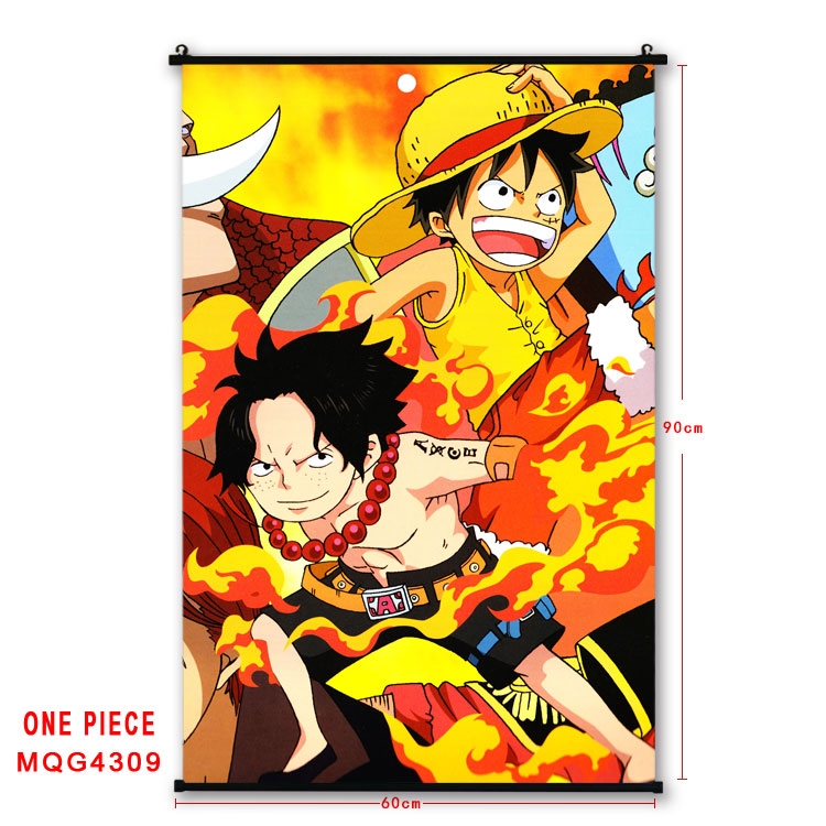 One Piece black Plastic rod Cloth painting Wall Scroll 60X90CM  MQG-4309