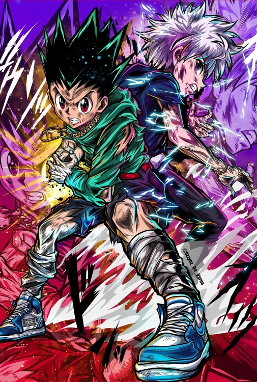 HunterXHunter  black Plastic rod Cloth painting Wall Scroll 60X90CM MQG 4316