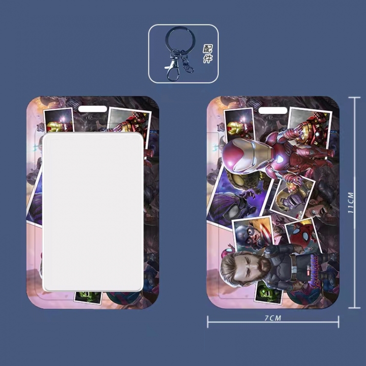 The avengers allianc 3D embossed hard shell card holder badge keychain price for 5 pcs