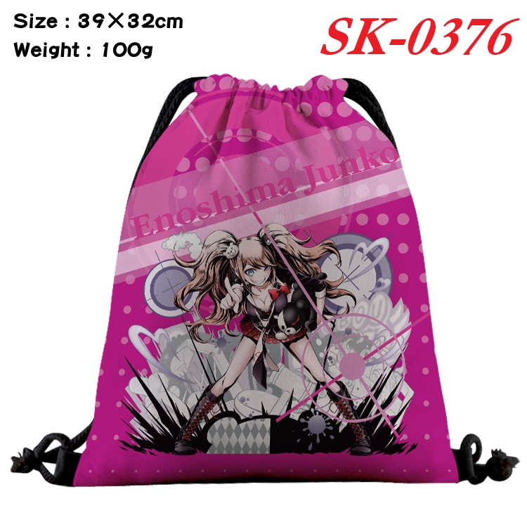 Dangan-Ronpa cartoon Waterproof Nylon Full Color Drawstring Pocket 39x32cm SK-0376