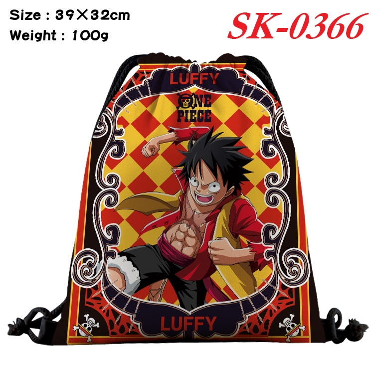 One Piece cartoon Waterproof Nylon Full Color Drawstring Pocket 39x32cm SK-0366