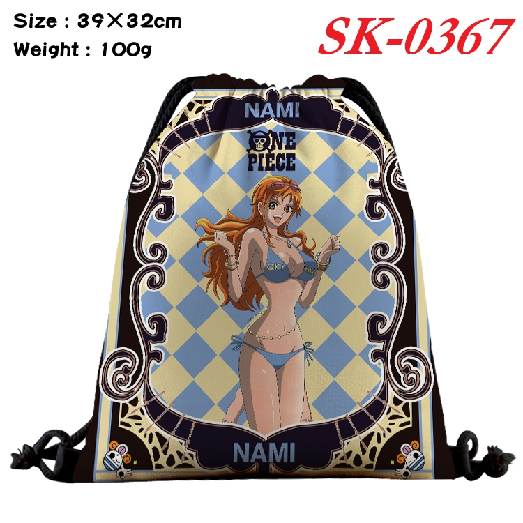 One Piece cartoon Waterproof Nylon Full Color Drawstring Pocket 39x32cm SK-0367