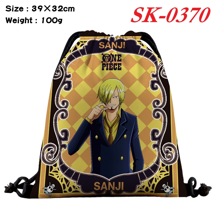 One Piece cartoon Waterproof Nylon Full Color Drawstring Pocket 39x32cm  SK-0370