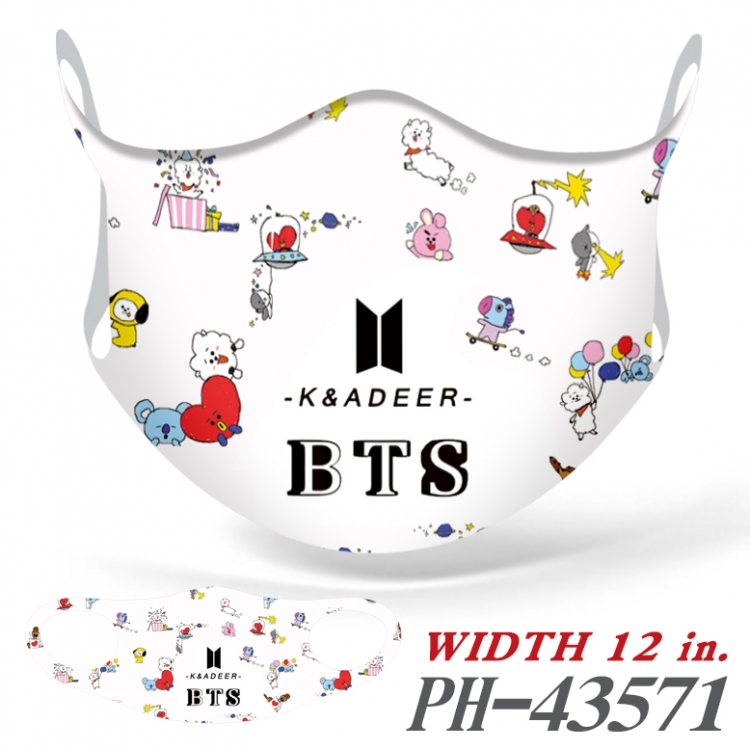BTS Full color Ice silk seamless Mask  price for 5 pcs PH-43571A