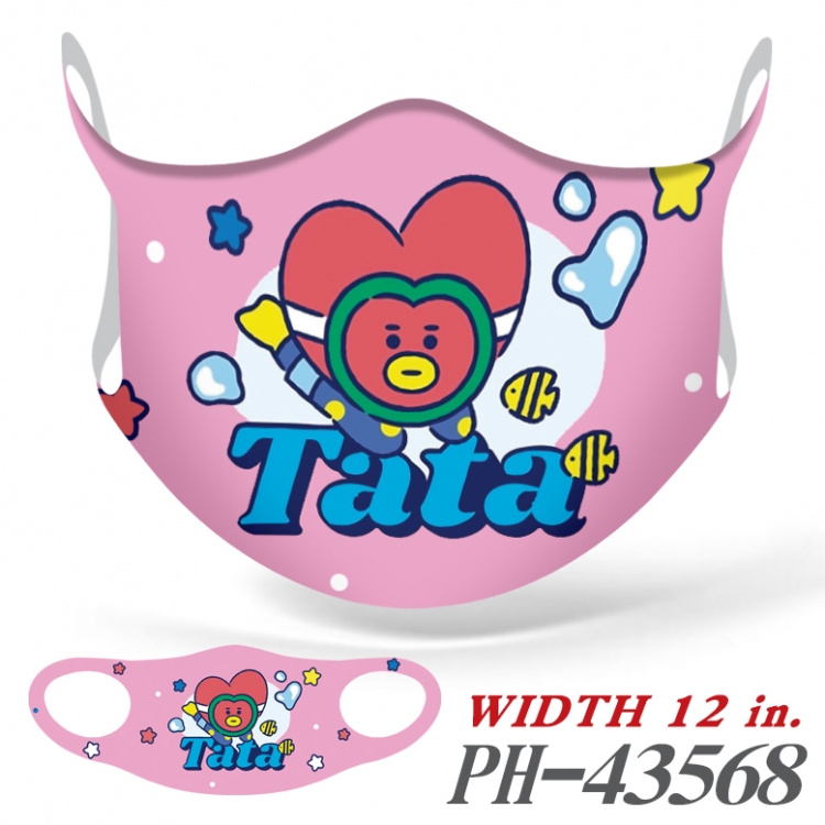 BTS Full color Ice silk seamless Mask  price for 5 pcs PH-43568A