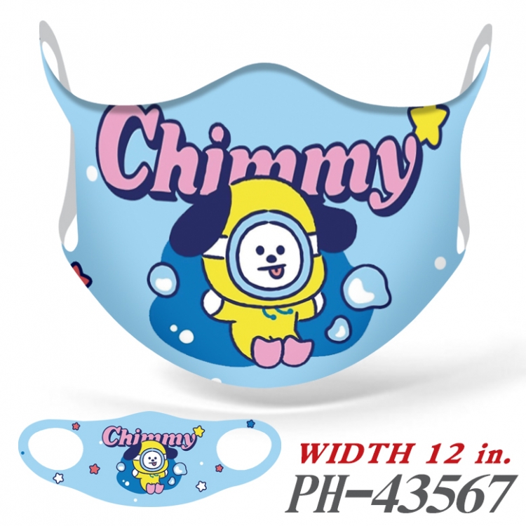 BTS Full color Ice silk seamless Mask  price for 5 pcs PH-43567A