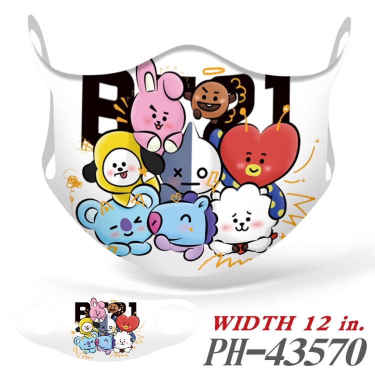 BTS Full color Ice silk seamless Mask  price for 5 pcs PH-43570A