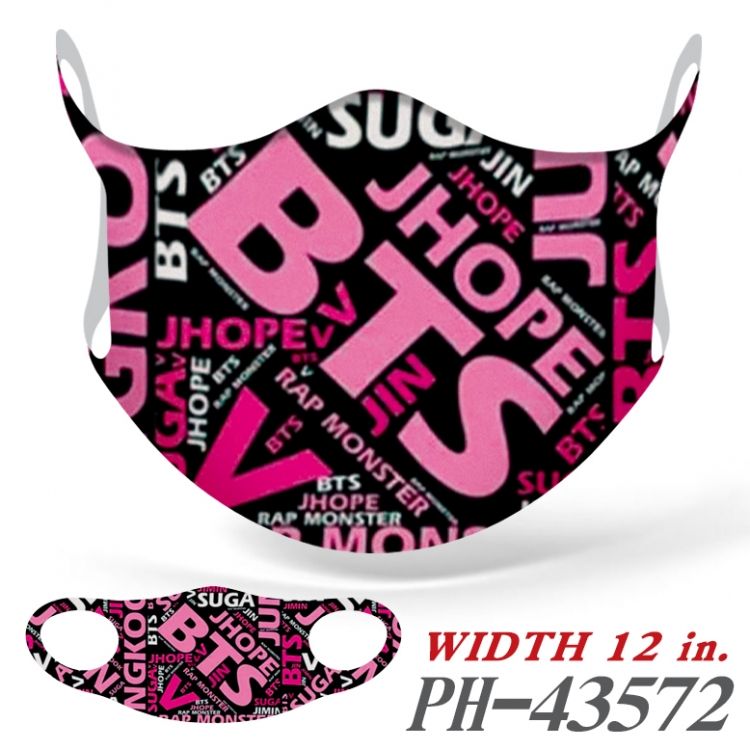 BTS Full color Ice silk seamless Mask  price for 5 pcs PH-43572A