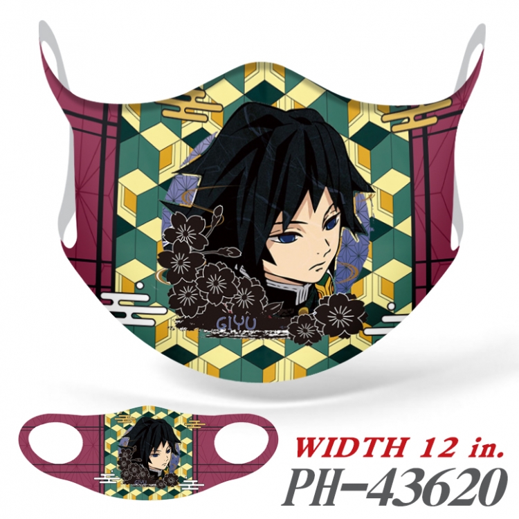 Demon Slayer Kimets Anime full color ice silk seamless mask price for 5 pcs PH-43620A
