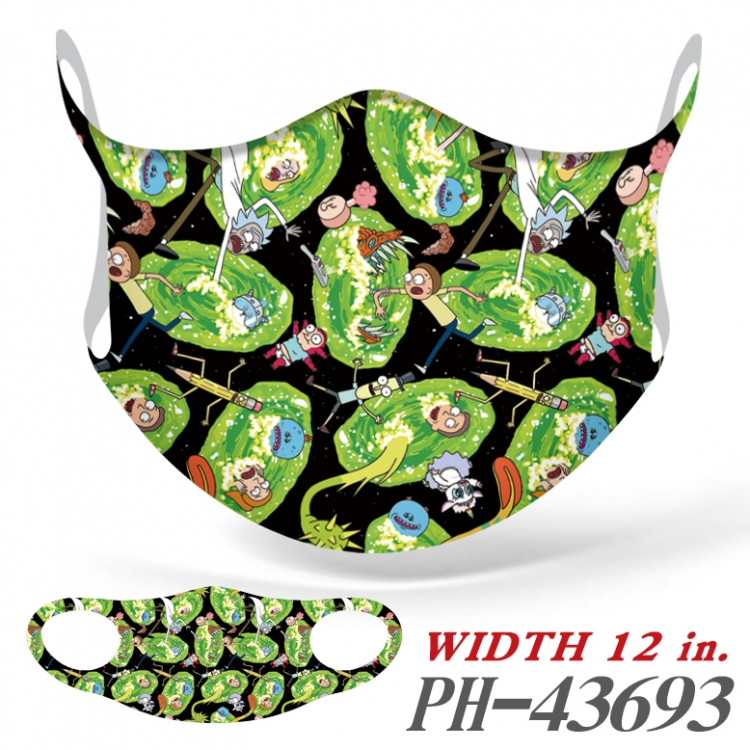 Rick and Morty Full color Ice silk seamless Mask  price for 5 pcs  PH-43693A