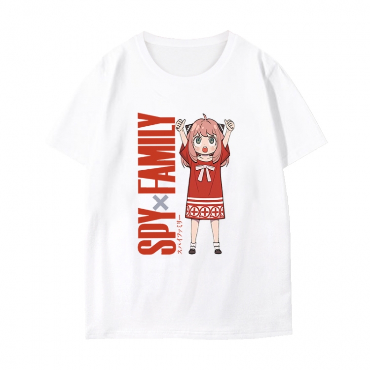 SPY×FAMILY Anime peripheral black and white short-sleeved T-shirt from S to 3XL
