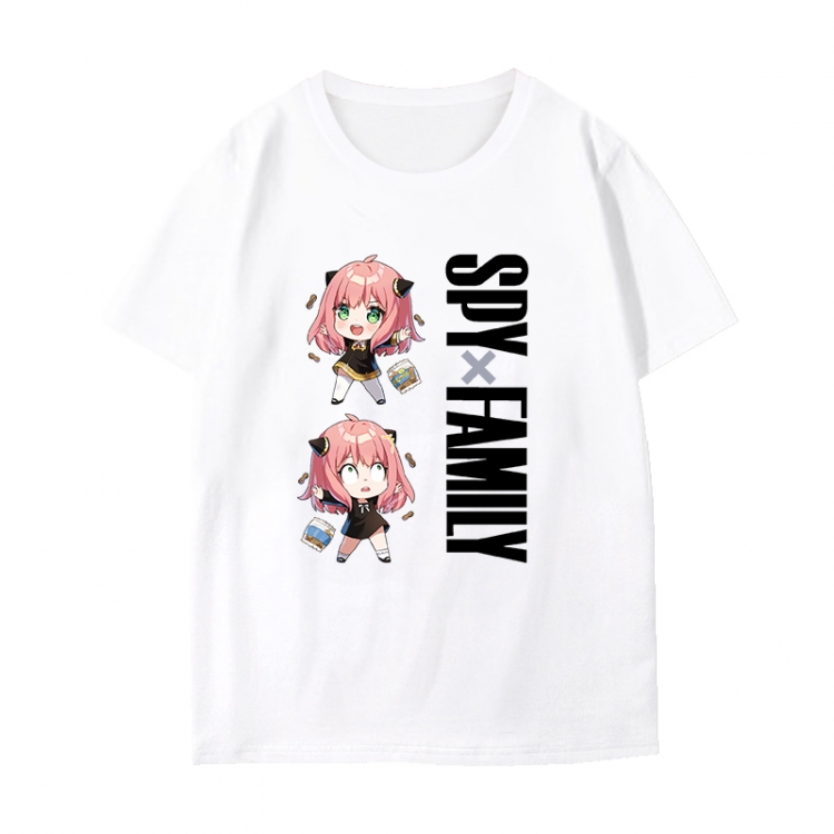 SPY×FAMILY Anime peripheral black and white short-sleeved T-shirt from S to 3XL