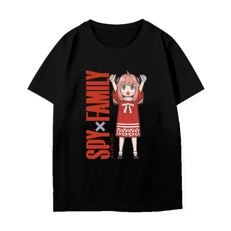 SPY×FAMILY Anime peripheral black and white short-sleeved T-shirt from S to 3XL