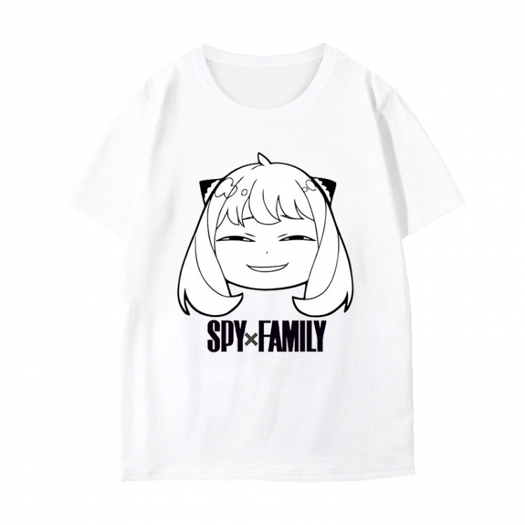 SPY×FAMILY Anime peripheral black and white short-sleeved T-shirt from S to 3XL