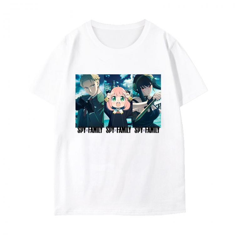 SPY×FAMILY Anime peripheral black and white short-sleeved T-shirt from S to 3XL