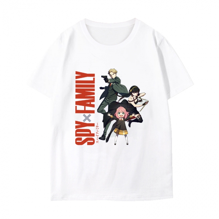SPY×FAMILY Anime peripheral black and white short-sleeved T-shirt from S to 3XL