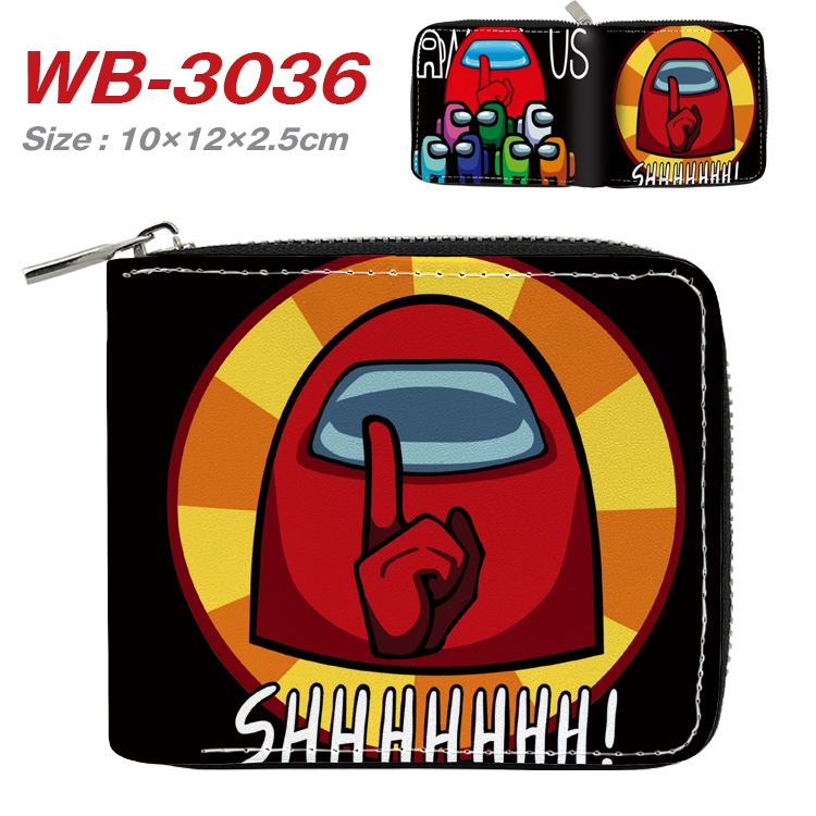 Among us Anime Full Color Short All Inclusive Zipper Wallet 10x12x2.5cm WB-3036A