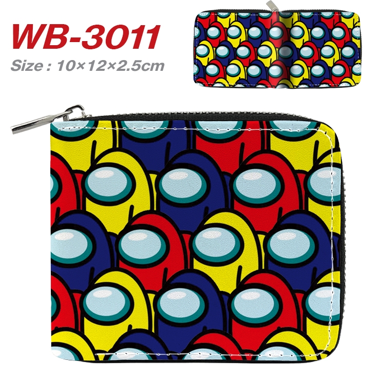 Among us Anime Full Color Short All Inclusive Zipper Wallet 10x12x2.5cm WB-3011A