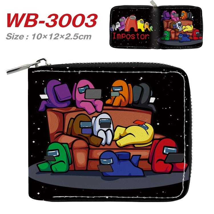 Among us Anime Full Color Short All Inclusive Zipper Wallet 10x12x2.5cm  WB-3003A