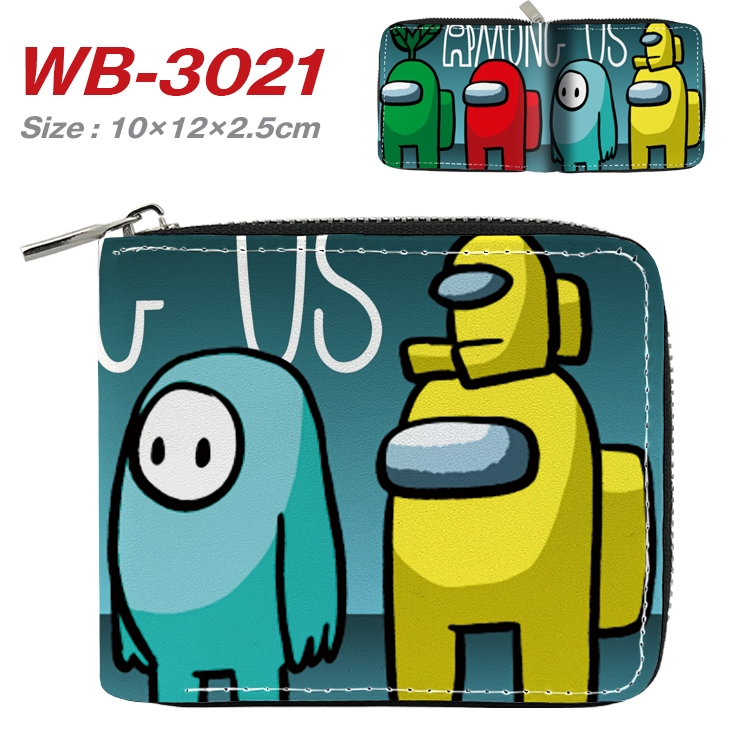 Among us Anime Full Color Short All Inclusive Zipper Wallet 10x12x2.5cm WB-3021A
