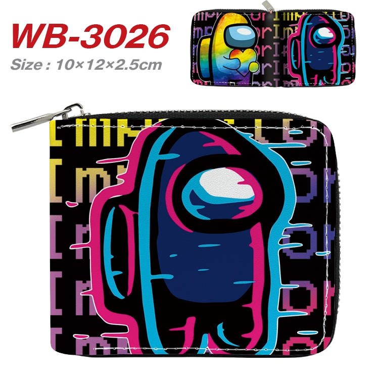 Among us Anime Full Color Short All Inclusive Zipper Wallet 10x12x2.5cm WB-3026A